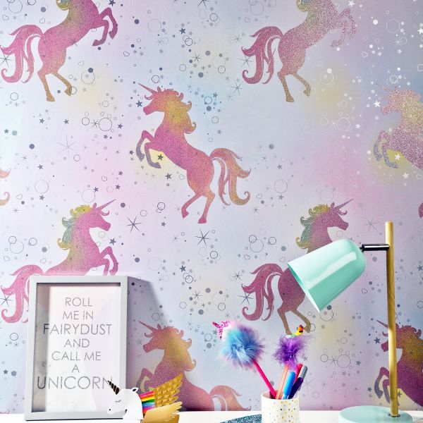 Be Dazzled Dancing Unicorn Wallpaper Rainbow Colorol 